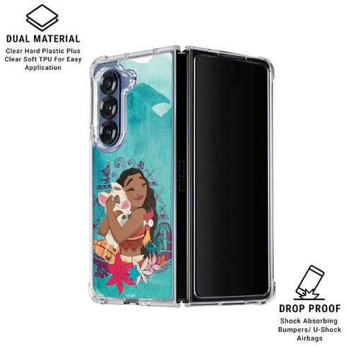 Disney Princess Moana with Pua and Heihei Galaxy Z Fold6 Clear Case